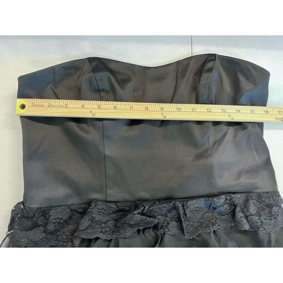 Express Design Studio Dress Strapless Ruffle Mini Tiered Black Womens 12‎ - Picture 6 of 10